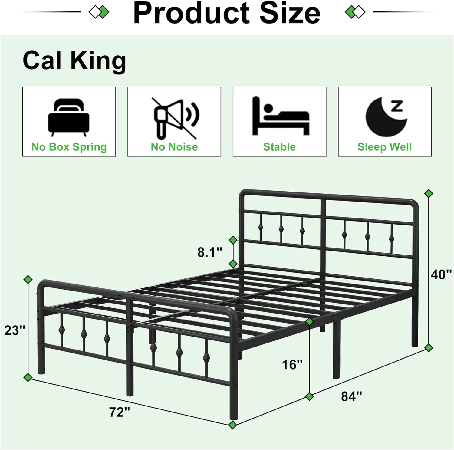 Maenizi 16 inch Twin XL Bed Frames with Headboard and Footboard,No Box Spring Needed, Easy Assembly