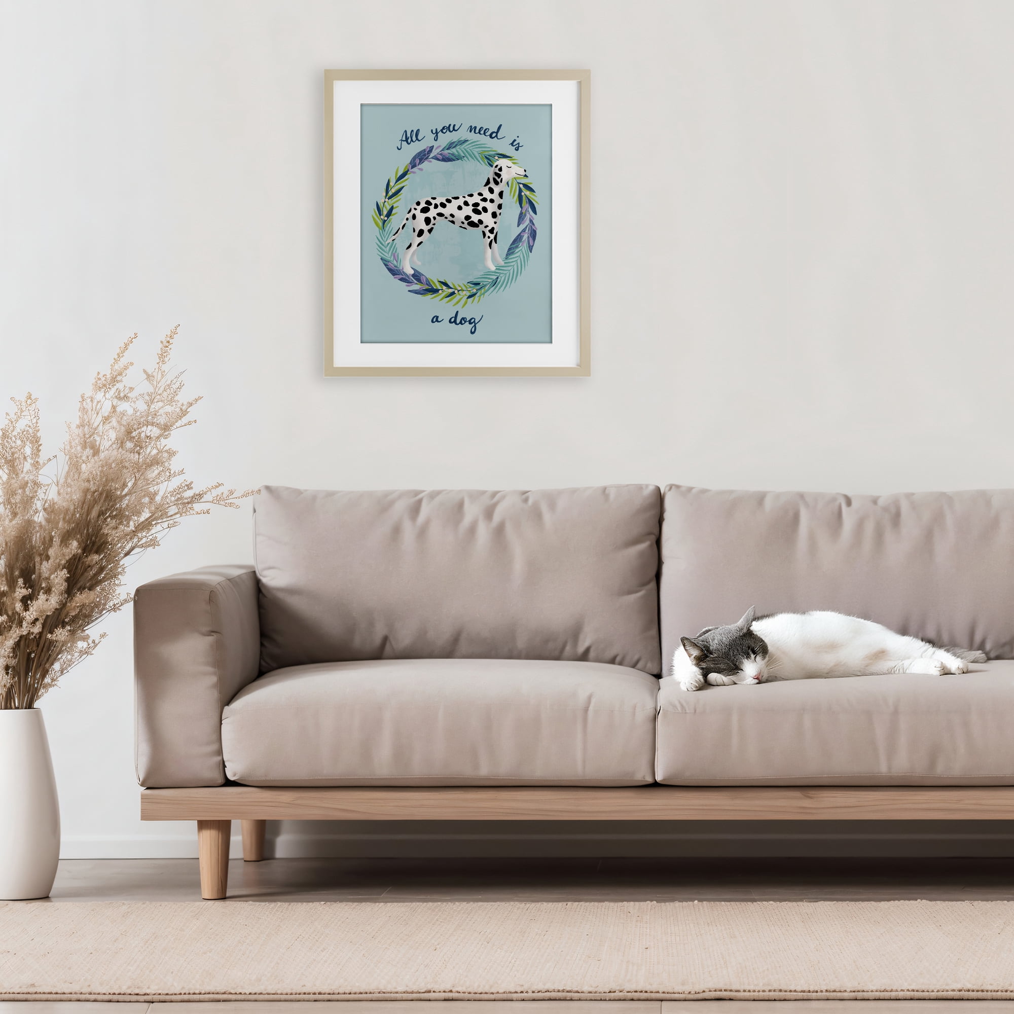 Stupell Industries All You Need Is A Dog Birch Framed Print Under Glass, design by Metka Hiti