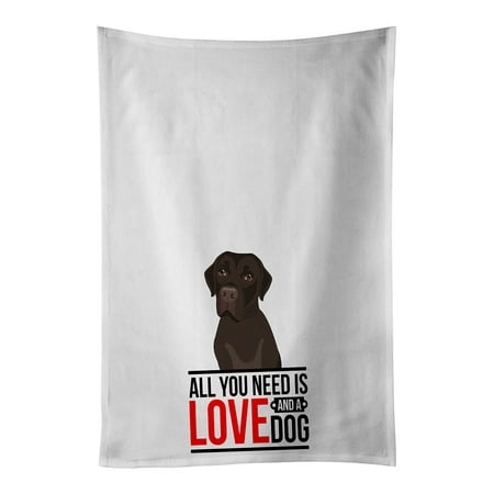 

Labrador Retriever Chocolate #1 White Kitchen Towel Set of 2 19 in x 28 in
