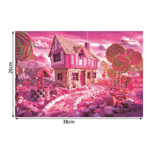 1000 Piece Jigsaw Puzzle Colorful Candy House Design Paper Board Game For Adults Stress Relief 18X13X5Cm Size