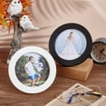 thumbnail image 5 of DIY 2Pcs Round Wooden Photo Frame Round Photo Display Frame Wall Hanging Picture Frames for Home Office Wall Decor Inner Diameter 5 Inch Black & White DIY, 5 of 6