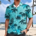 thumbnail image 2 of IWRICH Hawaiian Plus Size Shirt for Men Button down Short Sleeve Tops Summer Beach Tees Mint Green XL, 2 of 5