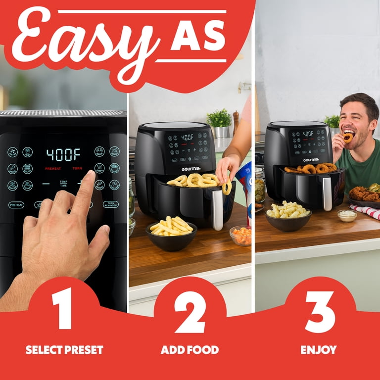 Gourmia, Air Fryer, 6 QT, 12 Presets, FryForce 360° Technology