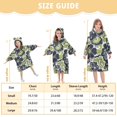 thumbnail image 4 of FORMRS Wearable Blanket Hoodie with Sleeves for Kids Cozy Flannel Sweatshirt, Retro Floral Pattern, 4 of 7
