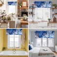 thumbnail image 5 of Summer Ocean Corals Valance Curtain Nautical Coastal Watercolor Blue Sea Waves Window Valances Rod Pocket Short Curtains Window Treatments for Kitchen Bedroom Bathroom Laundry 42" x 12", 5 of 9
