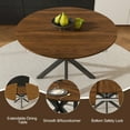 thumbnail image 5 of 42"-59" Extendable Dining Table, Farmhouse Oval Kitchen Table with Removable Leaves and Metal Legs Support for Living Room, Walnut, 5 of 8