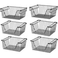 thumbnail image 3 of Stackable Storage Baskets Sturdy Metal Wire Freezer Bins Cabinet Organizer for Pantry Home Kitchen Organization, 3 of 6