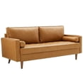 thumbnail image 2 of Modway Valour Modern Style Upholstered Faux Leather Sofa in Tan, 2 of 10