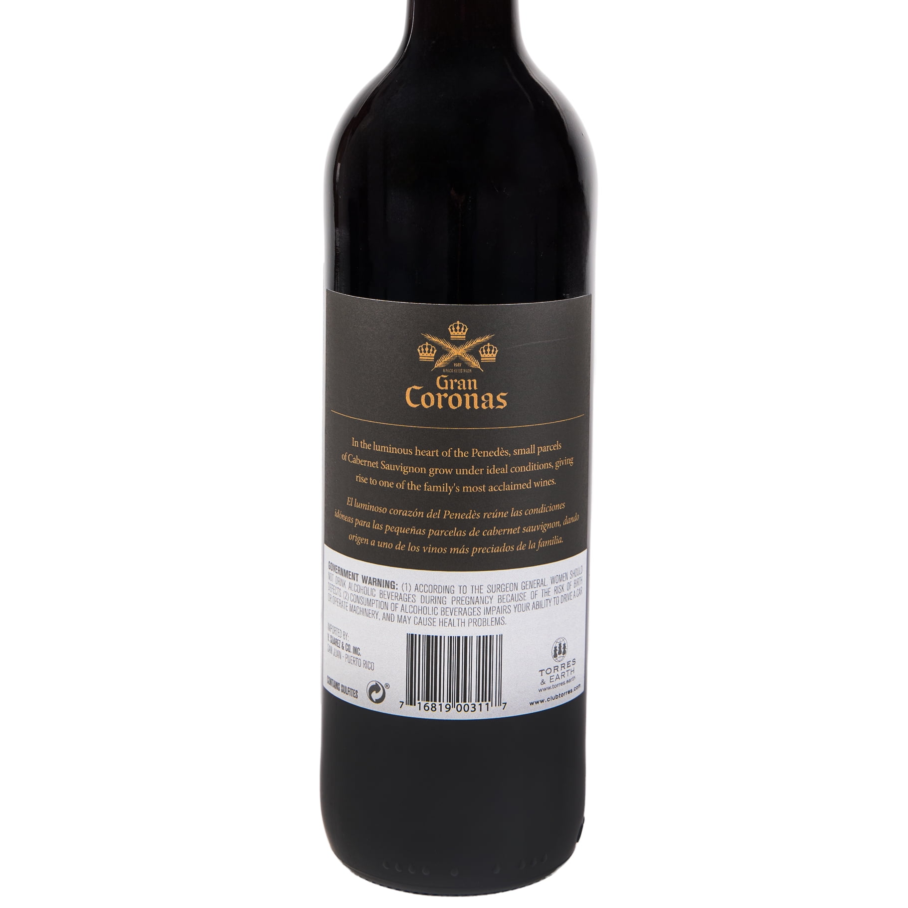 Torres Gran Coronas Reserva Red Wine, 750 ml, Penedes, Spain, 14.5% ABV, Rich and Full-Bodied