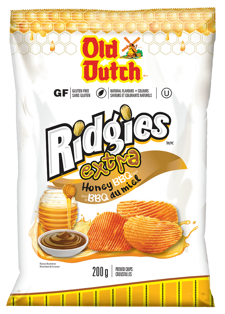Chips Ridgets Old Dutch Ridges Extra Honey BBQ Potato Chips - Walmart.ca