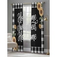 thumbnail image 4 of Yellow Sunflower Sheer Curtains 2 Panels Set Black Buffalo Plaid Sweet Home Green Leaf Sheer Window Curtains Light Filtering Rod Pocket Voile Drapes for Bedroom Living Room 52"X108", 4 of 8