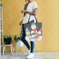 thumbnail image 4 of FORMRS Womens Canvas Tote Bag with Zipper Inner Pocket Shoulder Handbag, Snowman Family, 4 of 7