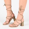 thumbnail image 3 of Journee Womens Harpr Open Square Toe Block Heel Dress Sandals, 3 of 7