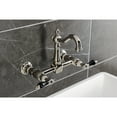 thumbnail image 3 of Kingston Brass KS2446PKL Duchess Double-Handle Wall-Mount Bridge Kitchen Faucet, Polished Nickel, 3 of 7