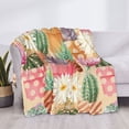 thumbnail image 3 of Yiaed Succulent And Cactus Print Blanket Throw Blanket Soft Cozy Flannel Blanket for Home Bed Sofa Couch Chair-50"x40", 3 of 6