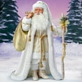 thumbnail image 6 of The Ashton-Drake Galleries White Christmas Decoration Musical Santa Claus Portrait Doll With A Beautiful Gold Filigree Robe Lined with 40 Sparkling LED Lights Plays Melody White Christmas 25"-Inches, 6 of 9