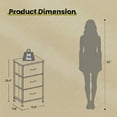 thumbnail image 5 of LEDREM 3-Drawer Steel Frame Storage Cabinet, Anti-Slip Adjustable Feet Tower Storage Fabric Dresser, Nightstand for Hallway, Closet, Bedroom and Living Room, White, 5 of 5