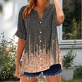 thumbnail image 5 of Otvok Womens Tops Dressy Casual Short Sleeve Tee Summer Spring V Neck Button T-shirt Ladies Tunic Blouses, 5 of 6