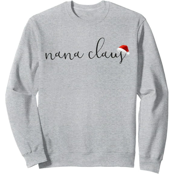 Nana Claus Christmas Sweatshirt for Women, Grandma Long Sleeve Pullover Tops