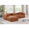 thumbnail image 2 of Meridian Furniture Cube Cognac Vegan Leather 4-Pc. L-Shaped Modular Sectional, 2 of 9