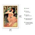 thumbnail image 2 of Job - Cigarette Rolling Papers Advertisement - Art Nouveau - Vintage Advertising Poster by Alphonse Mucha c.1898 - Fine Art Matte Paper Print (Unframed) 30x44in, 2 of 4