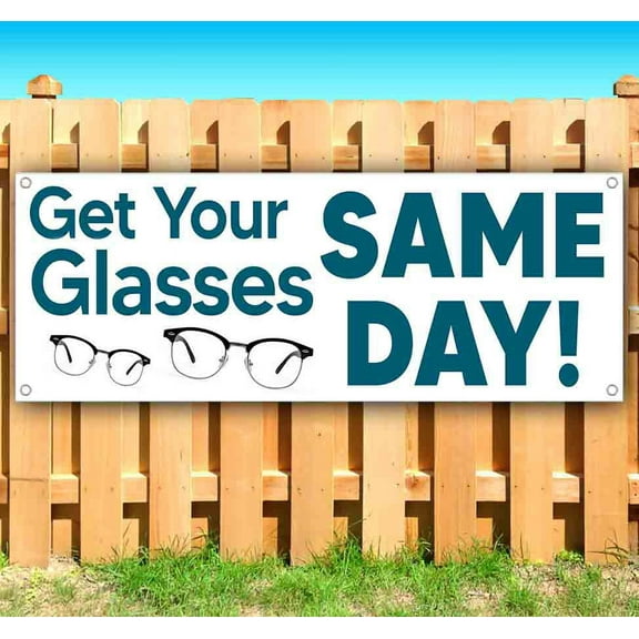 Get glasses same day Customizable 13 oz Banner Heavy-Duty Vinyl Single-Sided With Metal Grommets