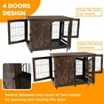thumbnail image 4 of Wooden Dog Crate Furniture with Divider,Dog Crate End Table with Tray,Double Room Dog House Furniture Style,Decorative Dog Kennels Indoor, 4 of 9