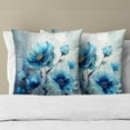 thumbnail image 5 of Blue Floral Throw Pillow Covers in Watercolor Flower Decorative Couch Pillow Cases Set of 2 Home Decor for Bedroom Cushion Outdoor, 5 of 7