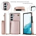 thumbnail image 3 of Samsung Galaxy S20 Plus Crossbody Wallet Case, Zipper Pocket Phone Case Cross Body Strap with RFID Blocking Carring Bag Credit Card Premium Leather Kickstand Shockproof Case, Rosegold, 3 of 11