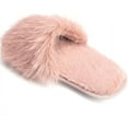 thumbnail image 4 of Pupeez Cozy Chic Fuzzy Slippers for Girl's - Fizzy Hair Top with Faux Fur Body, Comfortable & Relaxing, 4 of 7