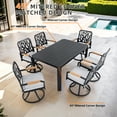 thumbnail image 3 of Olurrisa 7-PC Outdoor Patio Aluminum Furniture Set, Modern Dining Set with 6 Swivel Rockers Sunbrella Fabric Cushioned, Nature-Inspired Branch-Like Backrest, 3 of 9