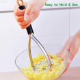 thumbnail image 2 of Stainless Steel Heavy Duty Manual Potato Ricer - Long Handle Black Silver, 2 of 5