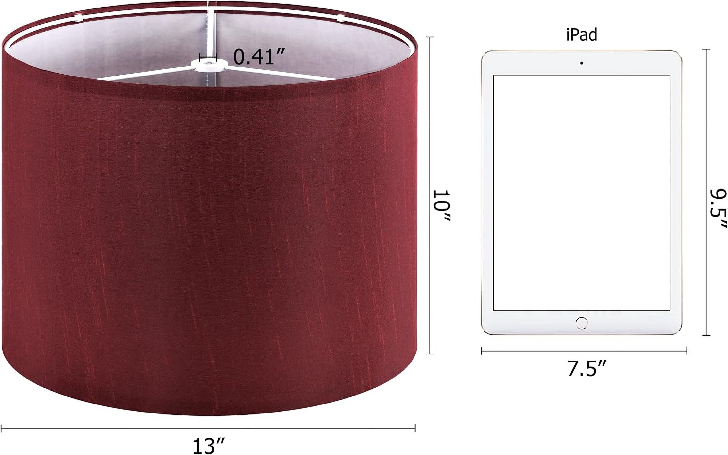 13" Burgundy Red Lamp Shades Faux Silk, Set of 2 Medium Victorian Lamp Shades for Table Lamps Floor Lamps,13 ×13 ×10 IN (Spider) Lampshades Replace,Night Stand Light for Bedroom Required Assembly