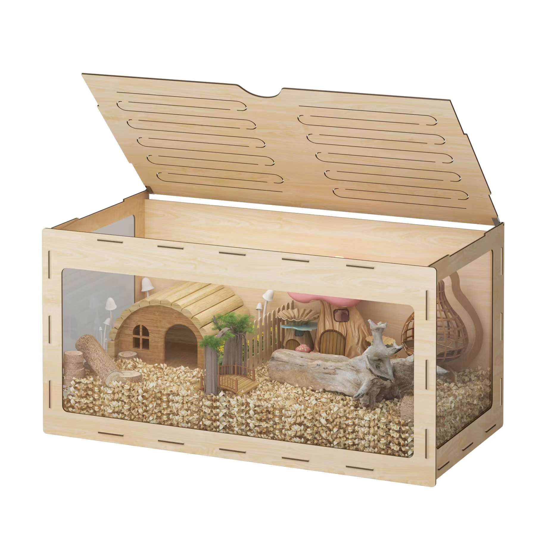 Coziwow Large Hamster Cage,Small Animal House for Guinea Pigs Chinchillas W/ Acrylic Board 42" x