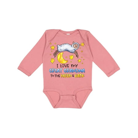 

Inktastic I Love My Great Grandma to the Moon and Back Cute Sheep Boys or Girls Long Sleeve Baby Bodysuit