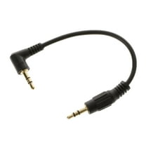 OOKWE Short Gold 3.5mm 10cm Male Right Angle To Male Right Stereo Car AUX Audio Cable