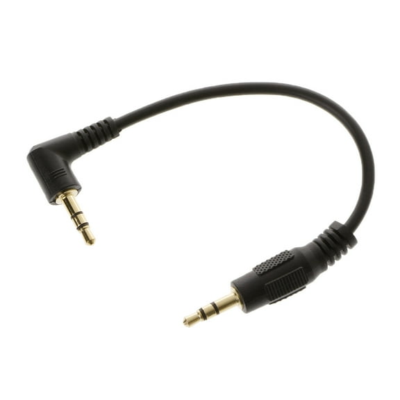 OOKWE Short Gold 3.5mm 10cm Male Right Angle To Male Right Stereo Car AUX Audio Cable