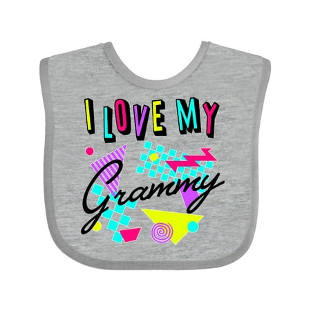 

Inktastic I Love my Grammy- 80s retro style Gift Baby Boy or Baby Girl Bib