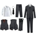 thumbnail image 4 of ETHAN 5 Piece Boys Formal Dress Clothes Ring Bearer Outfit for Kids Wedding Dress Suit 4T, 4 of 8