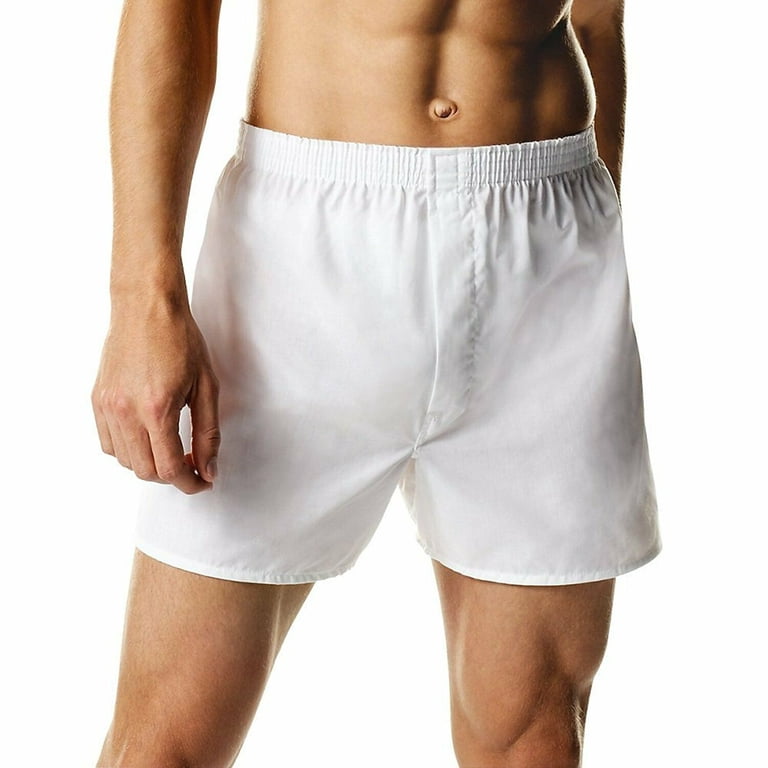 12 PACK Men's White Boxer Shorts W/ Comfortable Flex Waistband (XL