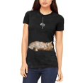 thumbnail image 1 of Simple Things Kitty Cat Playtoy Full Juniors Soft T Shirt Charcoal Black Triblend SM, 1 of 1