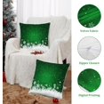 thumbnail image 6 of Christmas Throw Pillow Covers 18x18, Green Velvet Throw Pillows Set of 2, Floral Snowflake Pillow Covers for Couch Home Decoration (18 x 18 Inch, 2 Pack), 6 of 6