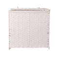 thumbnail image 1 of Cesto de Lavandería de 110L con Bolsa Dividida y Tapa de Ratán Sintético, Canasta Plegable para Ropa Sucia (Blanco), 1 of 4