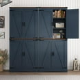 thumbnail image 4 of 71in Farmhouse Kitchen Pantry Cabinet,Tall Storage Cabinet with 4 Doors and Adjustable shelves,with Load-Bearing Steel Pipe,Wood Storage Cabinets for Kitchen,Dining Room,Bathroom(Rustic Blue), 4 of 7