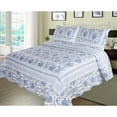 thumbnail image 2 of Blue Wisteria Lattice 4 piece set, super king-103"x111", 3-standard pillow shams, 2 of 2