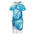 thumbnail image 4 of Vestido de noche holgado con bolsillos y cubitos de hielo azules, vestido de noche para mujer, ropa de verano para mujer, 4 of 7