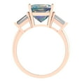thumbnail image 4 of Clara Pucci 14K Rose Gold 3ct BlueMoissanite Three-Stone Ring for Women, 4 of 8