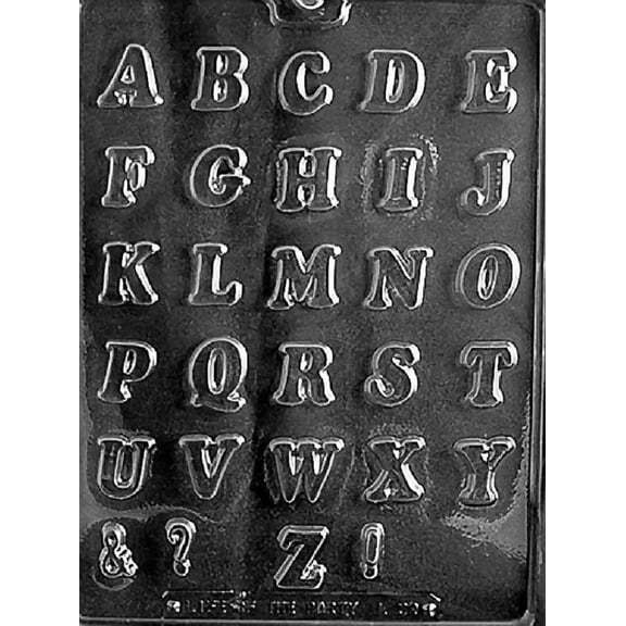 Grandmama's Goodies L039 Letter A - Z Alphabet Chocolate Candy Soap Mold with Exclusive Molding Instructions