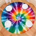 thumbnail image 2 of Colorful Rainbow Tie Dye Spiral Pattern Round Fitted Tablecloth with Elastic Edge,Dining Table Cover Waterproof,Outdoor Round Tablecloth for Camping,Dining,Indoor and Outdoor, 2 of 7