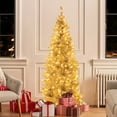 thumbnail image 2 of Costway 6FT Pre-lit Artificial Silver Tinsel Xmas Tree with 790 Branch Tips 300 LED Lights, 2 of 10